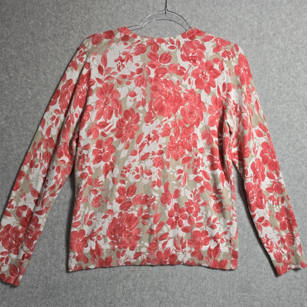 Karen Scott  Women's Size M Cardigan Floral Button Up Long Sleeve Sweater Boho - Picture 3 of 7